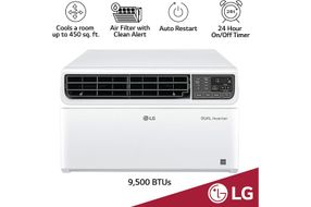 LG - Energy Star 9,500 BTU 115V Dual Inverter Window Air Conditioner with Wi-Fi Control - White