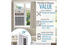 Keystone 450 sq ft BTU Slider/Casement Window Air Conditioner - White