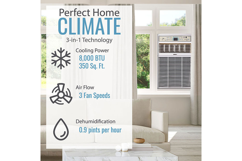 Keystone 350 sq ft Slider/Casement Window Air Conditioner - White