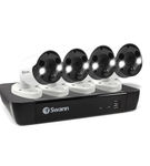 Swann - 8 Channel 2TB NVR, 4 x 4K PoE Cameras, w/Dual LED Spotlights, Color Night Vision & Free Fac