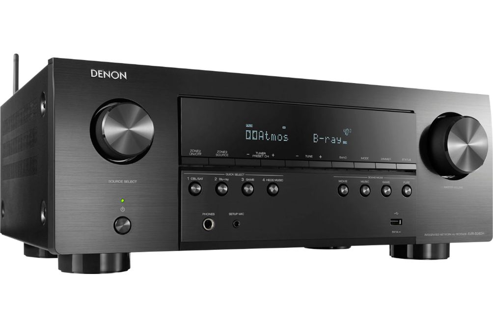 Denon - AVR-S960H (90W X 7) 7.2-Ch.with HEOS and Dolby Atmos 8K Ultra HD HDR Compatible AV Home Th