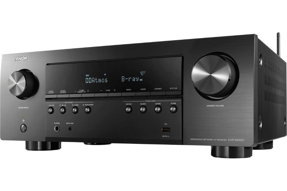 Denon - AVR-S960H (90W X 7) 7.2-Ch.with HEOS and Dolby Atmos 8K Ultra HD HDR Compatible AV Home Th