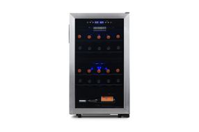 NewAir - Freestanding 28 Bottle Dual Zone Compressor Wine Fridge - Stainless Steel