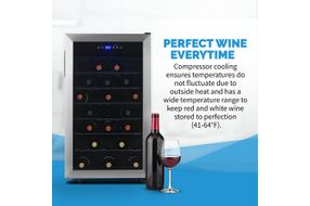 NewAir - Freestanding 50 Bottle Compressor Wine Fridge, Adjustable Racks , Exterior Digital Thermos