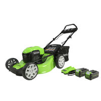 Greenworks - 21" 40-Volt Self Propelled Cordless Walk Behind Lawn Mower (2 x 4.0Ah Batteries and Ch