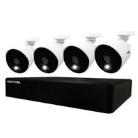 Night Owl - 12 Channel Wired DVR with 4 Wired 4K Ultra HD Spotlight Cameras and 1TB Hard Drive - Wh