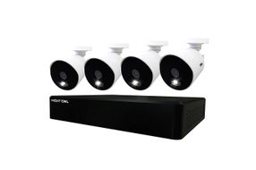 Night Owl - 12 Channel Wired DVR with 4 Wired 4K Ultra HD Spotlight Cameras and 1TB Hard Drive - Wh