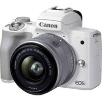 Canon - EOS M50 Mark II Mirrorless Camera with EF-M 15-45mm f/3.5-6.3 IS STM Zoom Lens - White