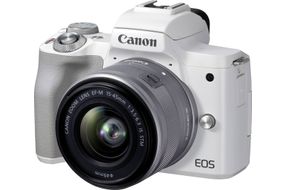 Canon - EOS M50 Mark II Mirrorless Camera with EF-M 15-45mm f/3.5-6.3 IS STM Zoom Lens - White