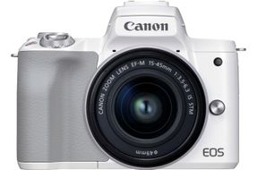 Canon - EOS M50 Mark II Mirrorless Camera with EF-M 15-45mm f/3.5-6.3 IS STM Zoom Lens - White