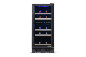 NewAir - 15 Built-in 29 Bottle Dual Zone Compressor Wine Fridge - Black Stainless Steel