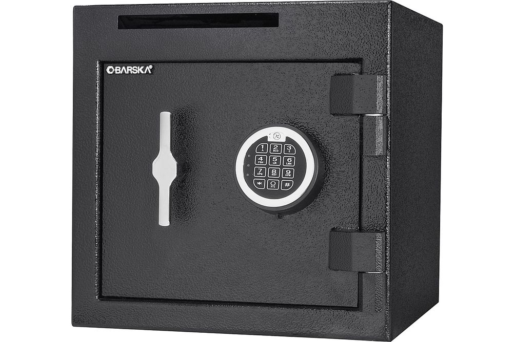 Barska - 1.12 CUBIC FT SLOT KEYPAD DEPOSITORY SAFE - Black