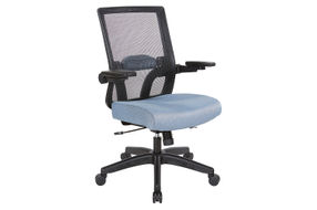 Office Star Products - Manager's Chair with Breathable Mesh Back and Fabric Seat with Black Nylon B