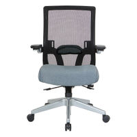 Office Star Products - Manager's Chair with Breathable Mesh Back and Fabric Seat with a Silver Base