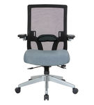 Office Star Products - Manager's Chair with Breathable Mesh Back and Fabric Seat with a Silver Base