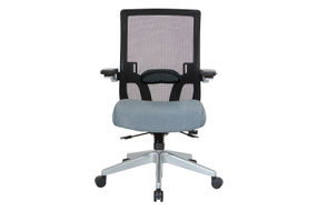 Office Star Products - Manager's Chair with Breathable Mesh Back and Fabric Seat with a Silver Base