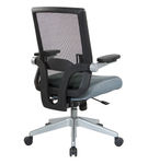 Office Star Products - Manager's Chair with Breathable Mesh Back and Fabric Seat with a Silver Base