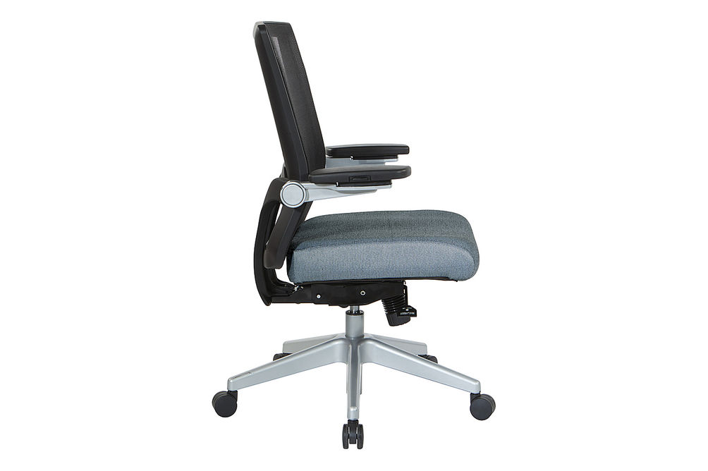 Office Star Products - Manager's Chair with Breathable Mesh Back and Fabric Seat with a Silver Base