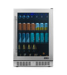 NewAir - 224-Can Built-In Beverage Cooler with Color Changing LED Lights and Seamless Door - Stainl