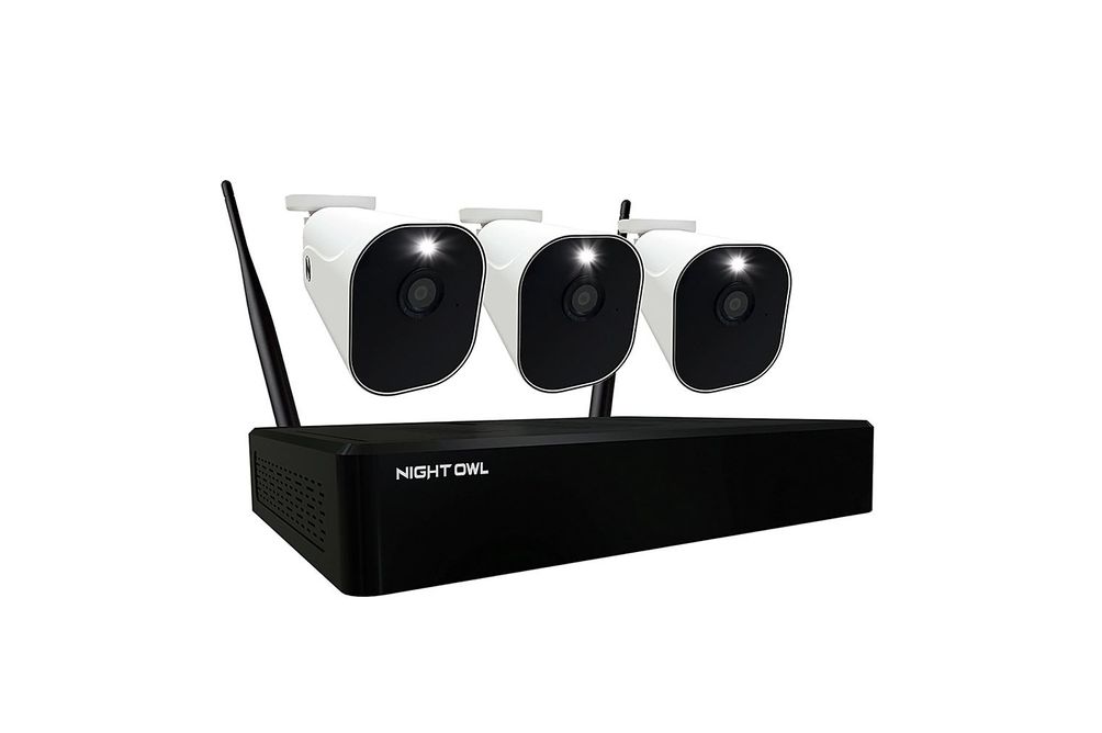 Night Owl - 10 Channel Wi-Fi NVR with 3 Wire Free (Battery) 1080p HD 2-Way Audio Cameras and 1TB Ha