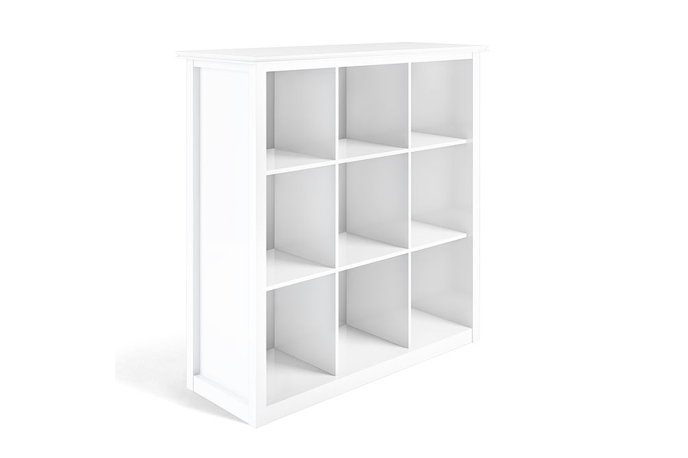 Simpli Home - Artisan Solid Wood 45 inch x 43 inch Contemporary 9 Cube Bookcase and Storage Unit -