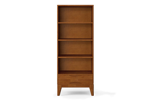 Simpli Home - Harper SOLID HARDWOOD 60 inch x 24 inch Mid Century Modern Bookcase with Storage in -
