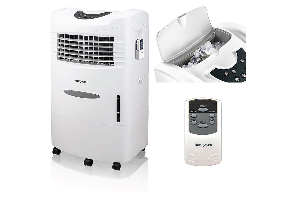 Honeywell - 470 CFM Indoor Evaporative Air Cooler (Swamp Cooler) with Remote Control in White - Whi