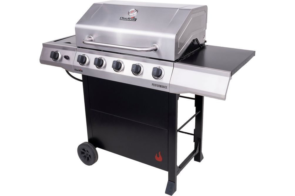 Char-Broil Performance Series 5-Burner Gas Grill with Cabinet - Stainless Steel and Black