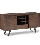 Simpli Home - Lowry Sideboard Buffet with Wine Rack - Distressed Charcoal Brown