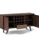 Simpli Home - Lowry Sideboard Buffet with Wine Rack - Distressed Charcoal Brown