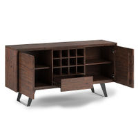 Simpli Home - Lowry Sideboard Buffet with Wine Rack - Distressed Charcoal Brown