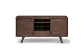 Simpli Home - Lowry Sideboard Buffet with Wine Rack - Distressed Charcoal Brown