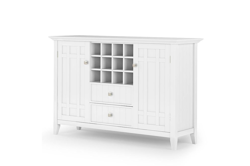 Simpli Home - Bedford Sideboard Buffet and Wine Rack - White