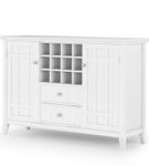 Simpli Home - Bedford Sideboard Buffet and Wine Rack - White