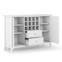 Simpli Home - Bedford Sideboard Buffet and Wine Rack - White