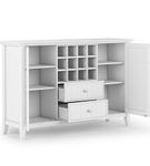 Simpli Home - Bedford Sideboard Buffet and Wine Rack - White