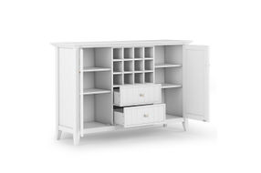 Simpli Home - Bedford Sideboard Buffet and Wine Rack - White