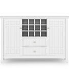 Simpli Home - Bedford Sideboard Buffet and Wine Rack - White