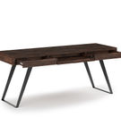 Simpli Home - Lowry Large Desk - Distressed Charcoal Brown