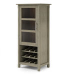 Simpli Home - Avalon High Storage Wine Rack Cabinet - Distressed Grey