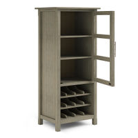 Simpli Home - Avalon High Storage Wine Rack Cabinet - Distressed Grey