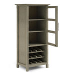 Simpli Home - Avalon High Storage Wine Rack Cabinet - Distressed Grey