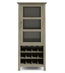 Simpli Home - Avalon High Storage Wine Rack Cabinet - Distressed Grey