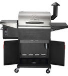 Z GRILLS - 600E Wood Pellet Grill and Smoker with Cabinet Storage - Stainless Steel