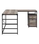 Walker Edison - 59 Urban Industrial 2 Drawer L Shaped Desk - Grey wash