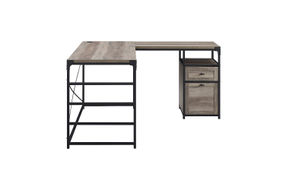 Walker Edison - 59 Urban Industrial 2 Drawer L Shaped Desk - Grey wash