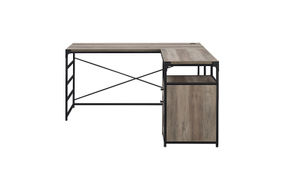 Walker Edison - 59 Urban Industrial 2 Drawer L Shaped Desk - Grey wash