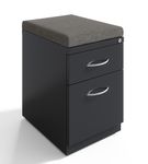 Hirsh - 20-inch Deep Mobile Pedestal File 2-Drawer Box-File with Arch Pull and Seat Cushion, Charco