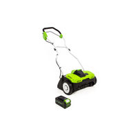 Greenworks - 40-Volt 14 in. Dethatcher (4.0Ah Battery and Charger Included) - Green