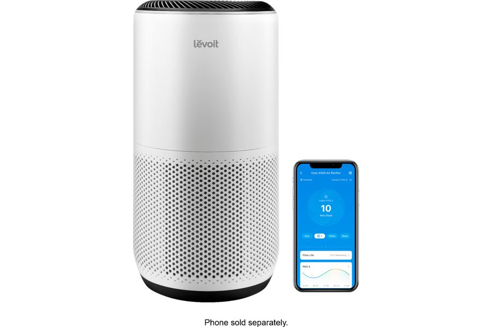 Levoit - PlasmaPro 400s Smart 403 Sq. Ft True HEPA Air Purifier - White